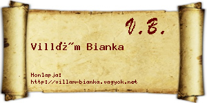 Villám Bianka névjegykártya