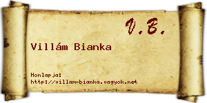 Villám Bianka névjegykártya
